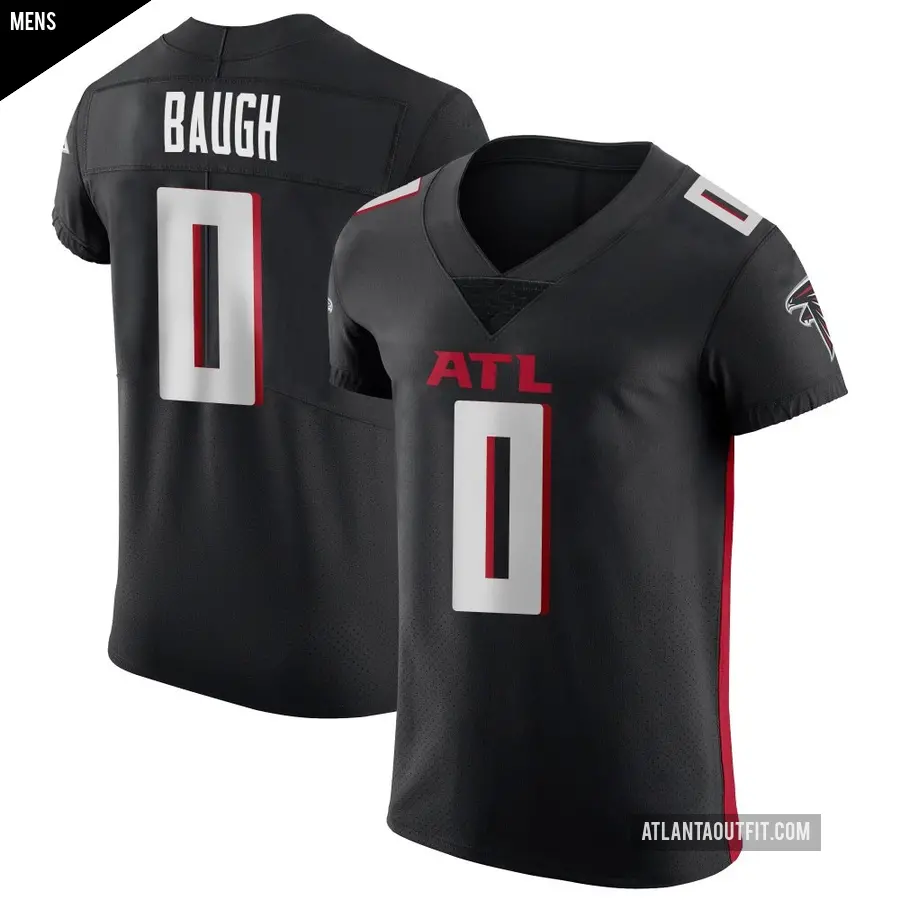 Men's Atlanta Falcons ＃0 Kyler Baugh Black Elite Alternate Jersey