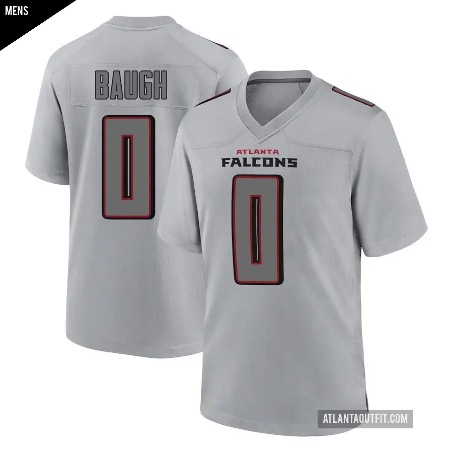 Men's Atlanta Falcons ＃0 Kyler Baugh Gray Game Atmosphere Fashion Jersey