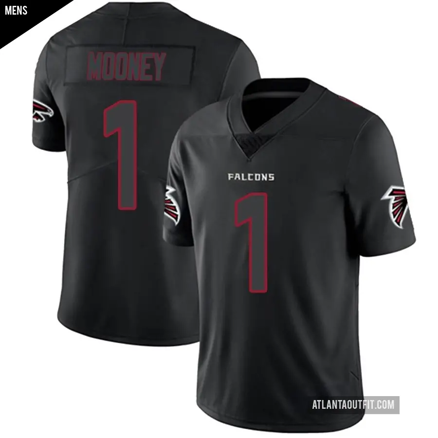 Men's Atlanta Falcons ＃1 Darnell Mooney Black Impact Limited Jersey