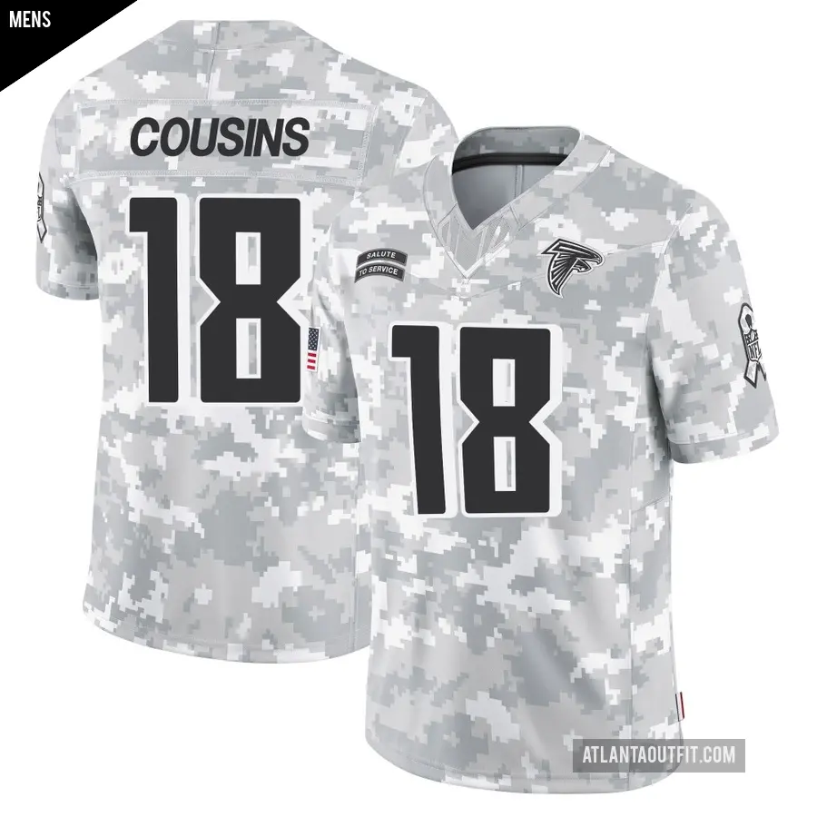 Men's Atlanta Falcons ＃18 Kirk Cousins Arctic Camo Limited 2024 Salute to Service Jersey