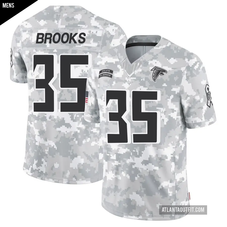 Men's Atlanta Falcons ＃35 Natrone Brooks Arctic Camo Limited 2024 Salute to Service Jersey