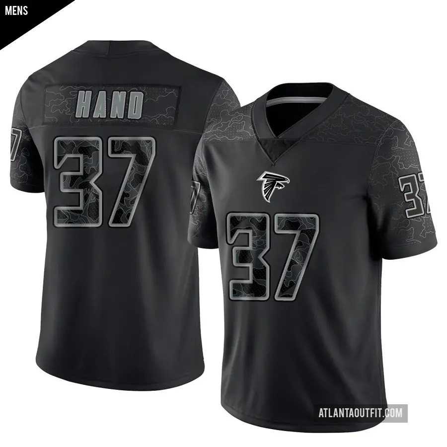 Men's Atlanta Falcons ＃37 Harrison Hand Black Limited Reflective Jersey