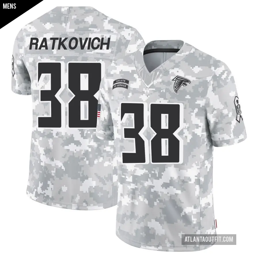 Men's Atlanta Falcons ＃38 Clint Ratkovich Arctic Camo Limited 2024 Salute to Service Jersey