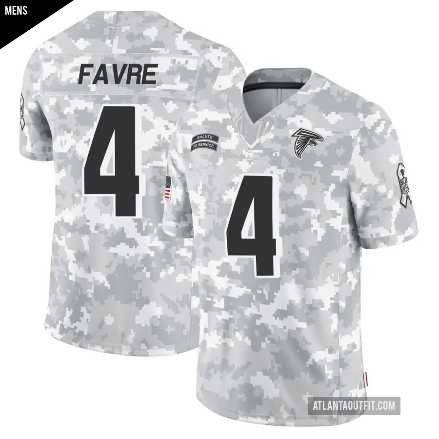 Men's Atlanta Falcons ＃4 Brett Favre Arctic Camo Limited 2024 Salute to Service Jersey