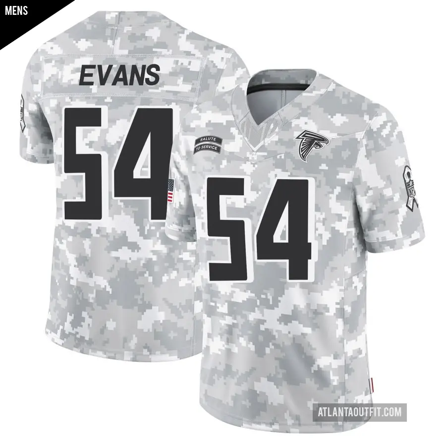 Men's Atlanta Falcons ＃54 Rashaan Evans Arctic Camo Limited 2024 Salute to Service Jersey
