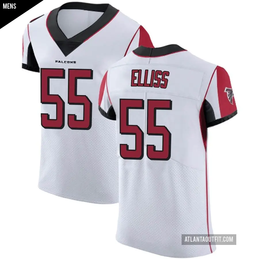 Men's Atlanta Falcons ＃55 Kaden Elliss White Elite Jersey