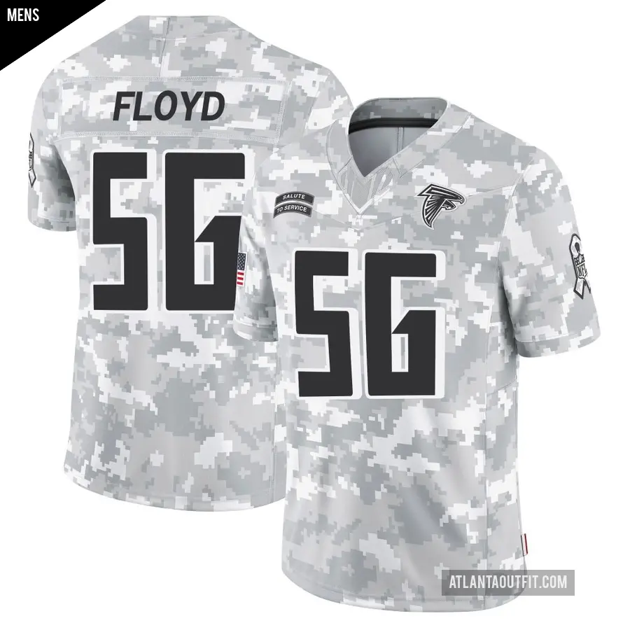 Men's Atlanta Falcons ＃56 Leonard Floyd Arctic Camo Limited 2024 Salute to Service Jersey