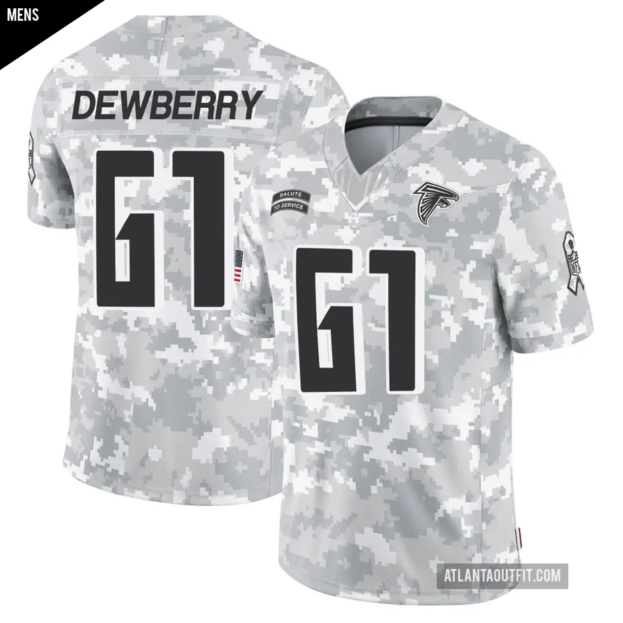 Men's Atlanta Falcons ＃61 Kam Dewberry Arctic Camo Limited 2024 Salute to Service Jersey