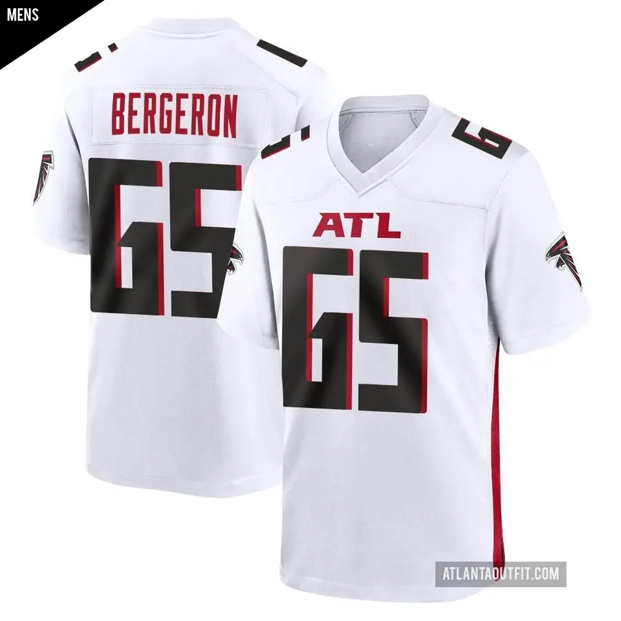 Men's Atlanta Falcons ＃65 Matthew Bergeron White Game Jersey