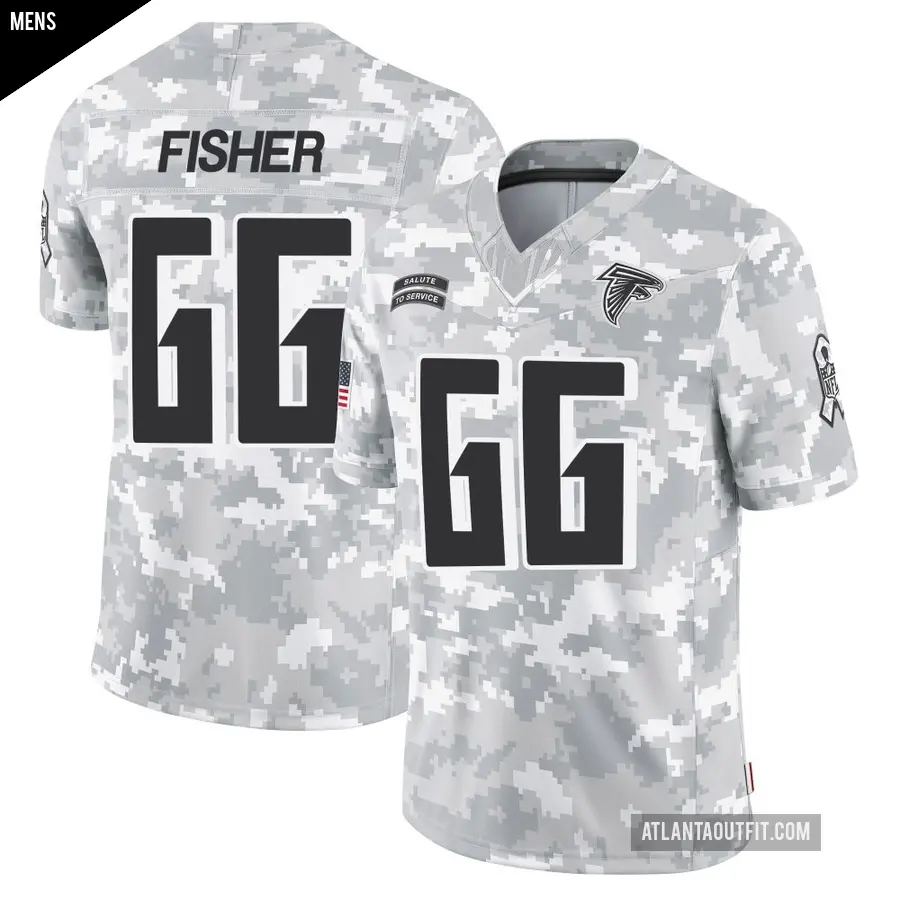 Men's Atlanta Falcons ＃66 Joey Fisher Arctic Camo Limited 2024 Salute to Service Jersey