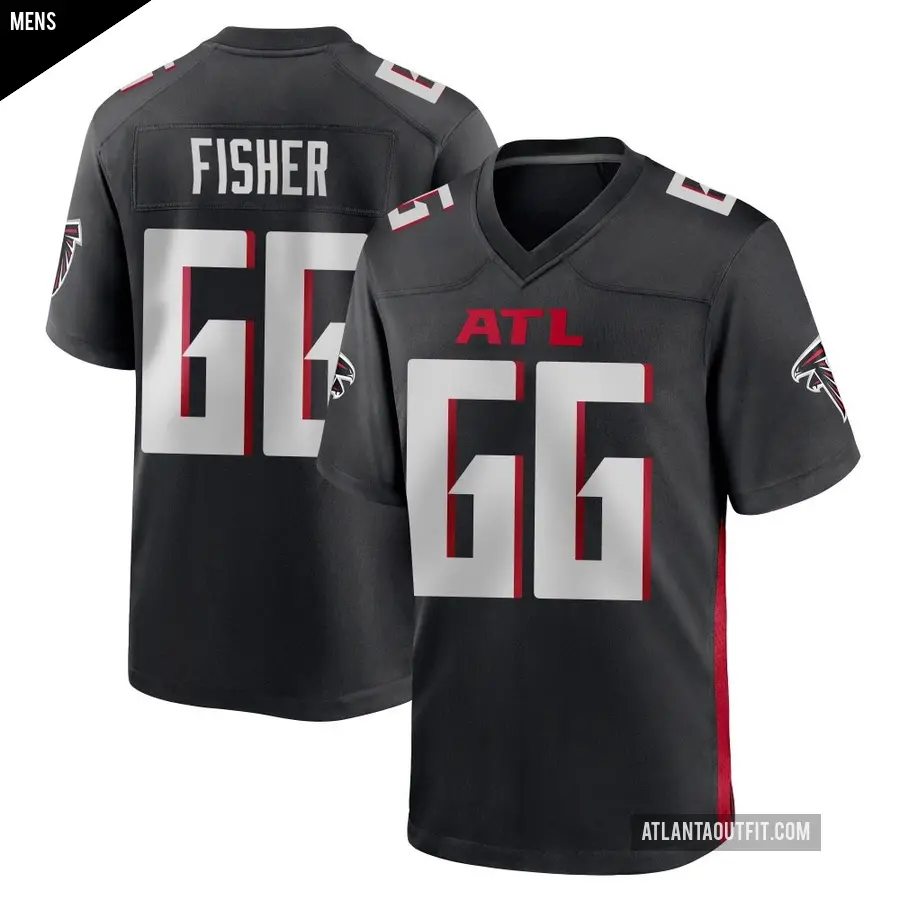 Men's Atlanta Falcons ＃66 Joey Fisher Black Game Alternate Jersey