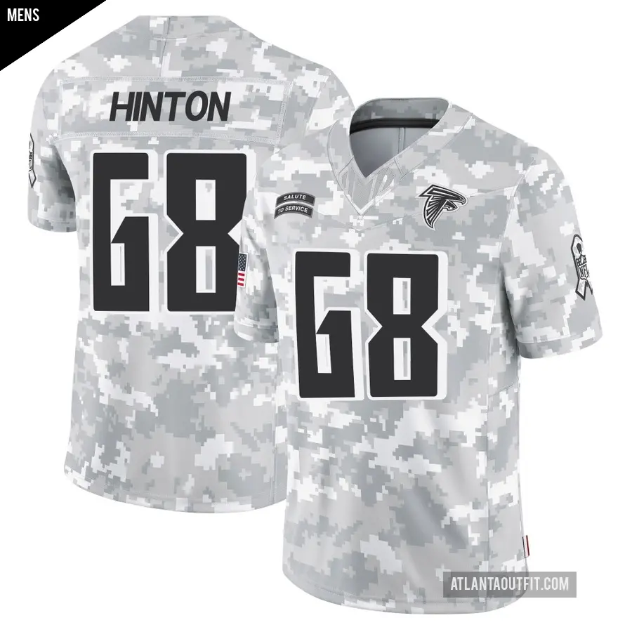 Men's Atlanta Falcons ＃68 Kyle Hinton Arctic Camo Limited 2024 Salute to Service Jersey