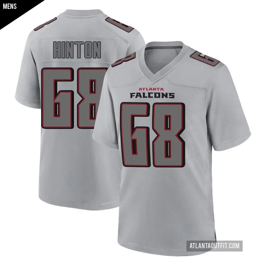 Men's Atlanta Falcons ＃68 Kyle Hinton Gray Game Atmosphere Fashion Jersey