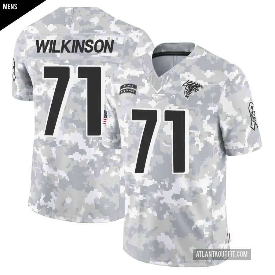 Men's Atlanta Falcons ＃71 Elijah Wilkinson Arctic Camo Limited 2024 Salute to Service Jersey