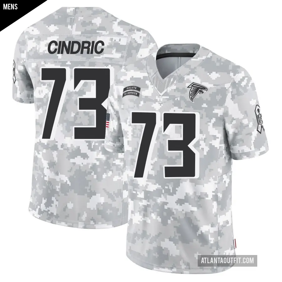 Men's Atlanta Falcons ＃73 Matthew Cindric Arctic Camo Limited 2024 Salute to Service Jersey