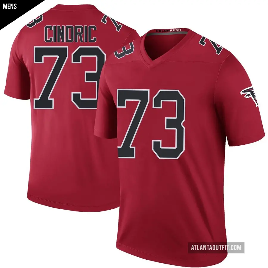 Men's Atlanta Falcons ＃73 Matthew Cindric Red Legend Color Rush Jersey
