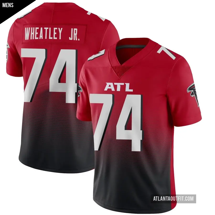Men's Atlanta Falcons ＃74 Tyrone Wheatley Jr. Red Limited Vapor 2nd Alternate Jersey