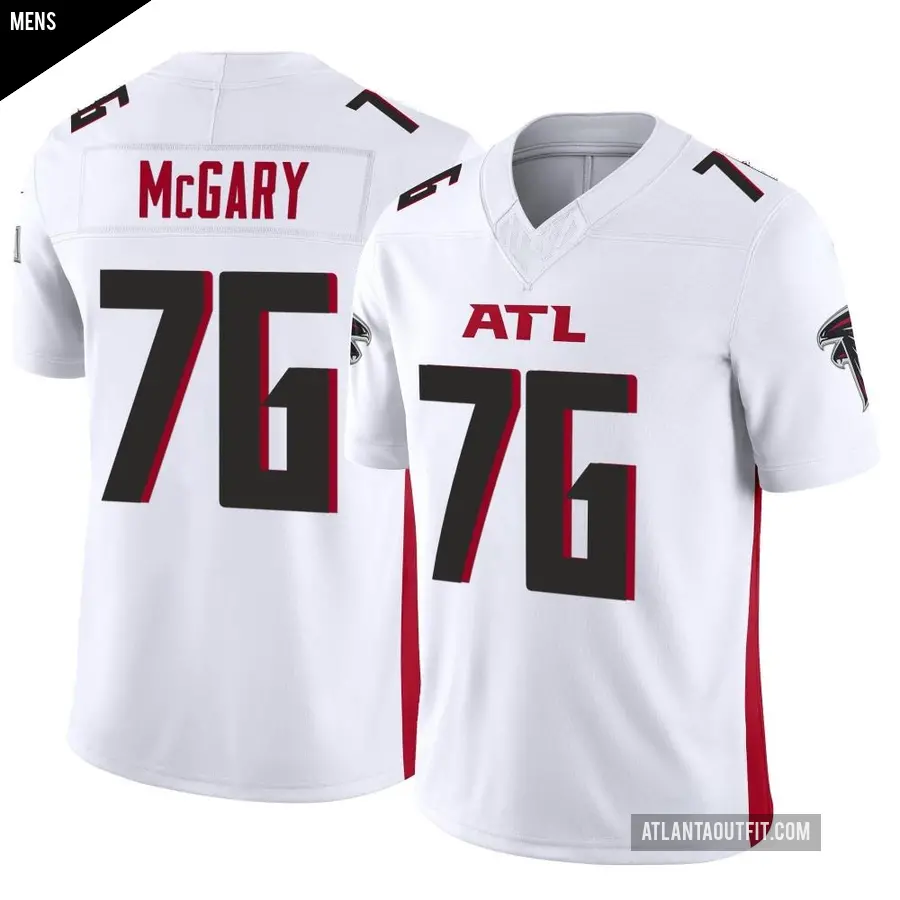 Men's Atlanta Falcons ＃76 Kaleb McGary White Limited Vapor F.U.S.E. Jersey