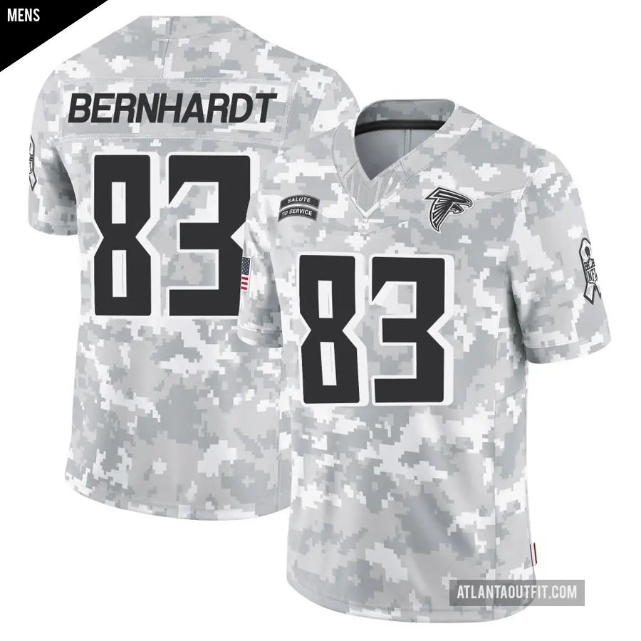 Men's Atlanta Falcons ＃83 Jared Bernhardt Arctic Camo Limited 2024 Salute to Service Jersey