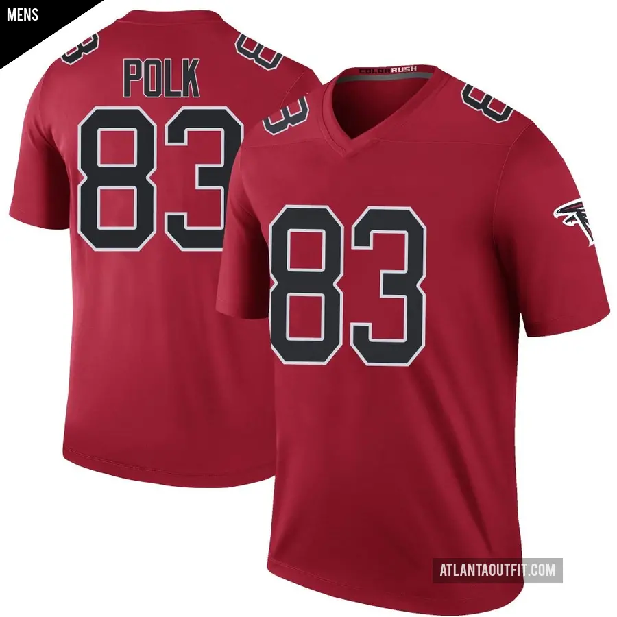 Men's Atlanta Falcons ＃83 Makai Polk Red Legend Color Rush Jersey
