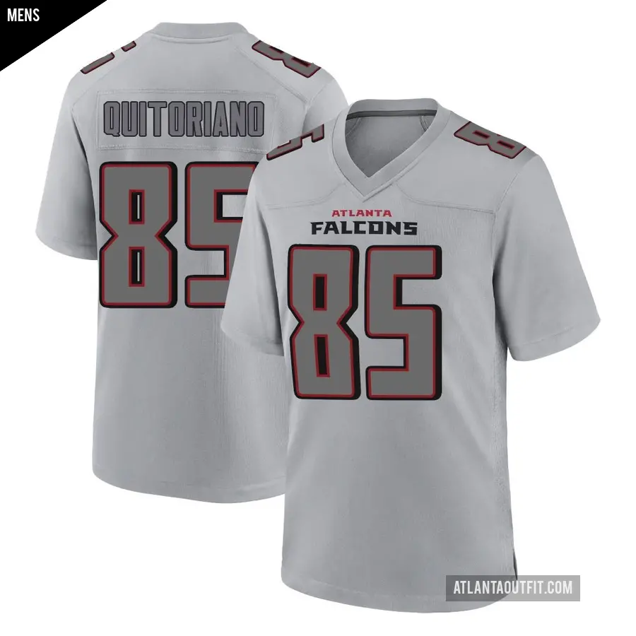 Men's Atlanta Falcons ＃85 Teagan Quitoriano Gray Game Atmosphere Fashion Jersey