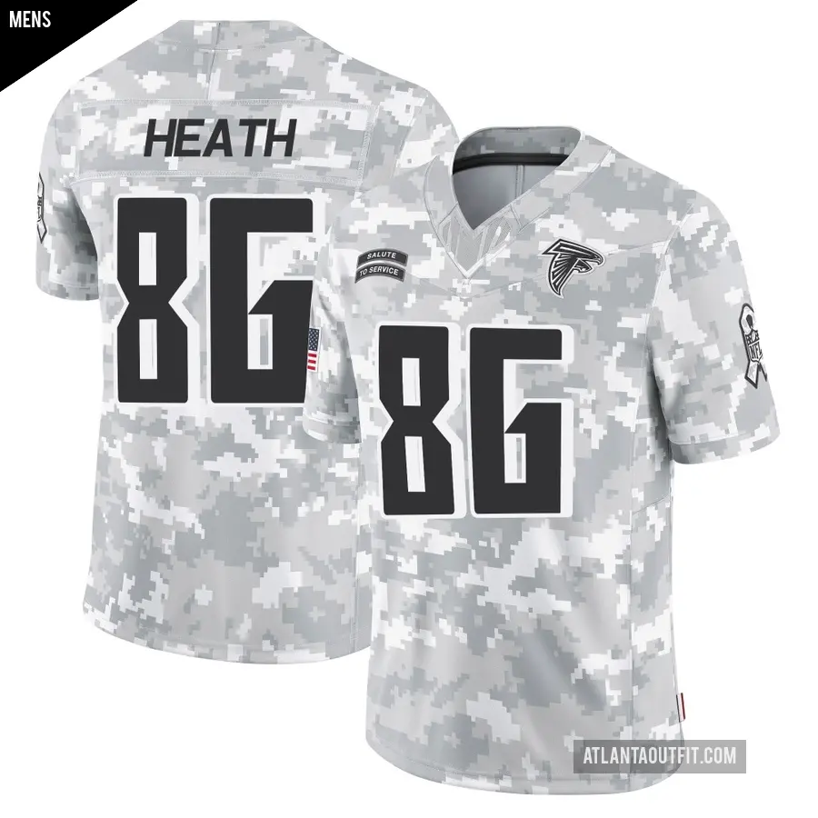 Men's Atlanta Falcons ＃86 Malik Heath Arctic Camo Limited 2024 Salute to Service Jersey