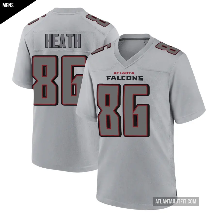 Men's Atlanta Falcons ＃86 Malik Heath Gray Game Atmosphere Fashion Jersey