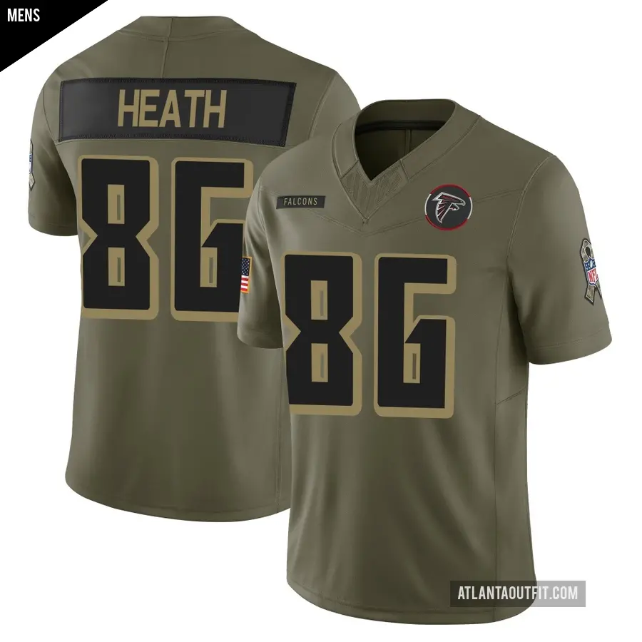 Men's Atlanta Falcons ＃86 Malik Heath Olive Limited 2025 Salute to Service Jersey