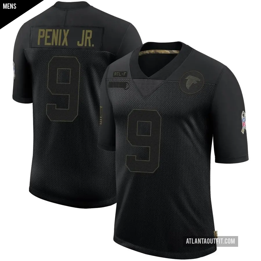 Men's Atlanta Falcons ＃9 Michael Penix Jr. Black Limited 2020 Salute To Service Jersey