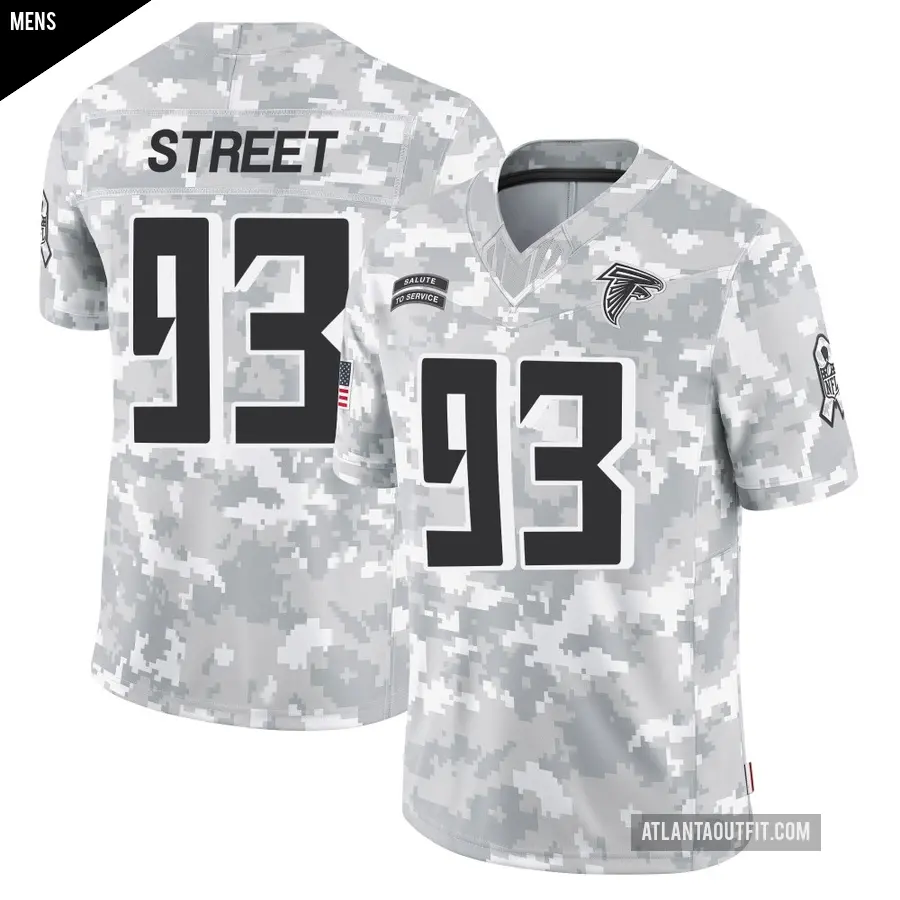 Men's Atlanta Falcons ＃93 Kentavius Street Arctic Camo Limited 2024 Salute to Service Jersey