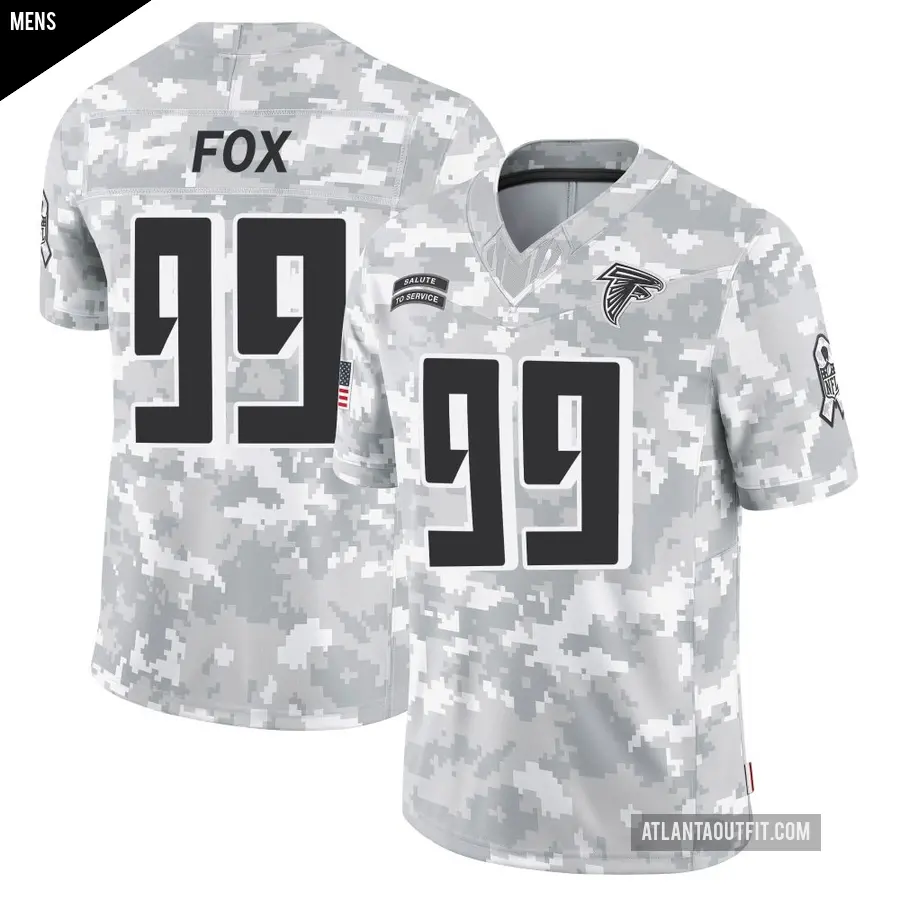 Men's Atlanta Falcons ＃99 Morgan Fox Arctic Camo Limited 2024 Salute to Service Jersey
