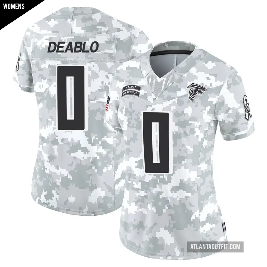 Women's Atlanta Falcons ＃0 Divine Deablo Arctic Camo Limited 2024 Salute to Service Jersey
