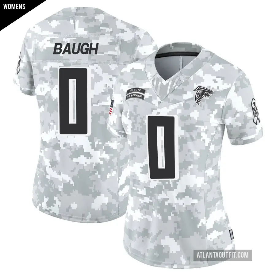 Women's Atlanta Falcons ＃0 Kyler Baugh Arctic Camo Limited 2024 Salute to Service Jersey