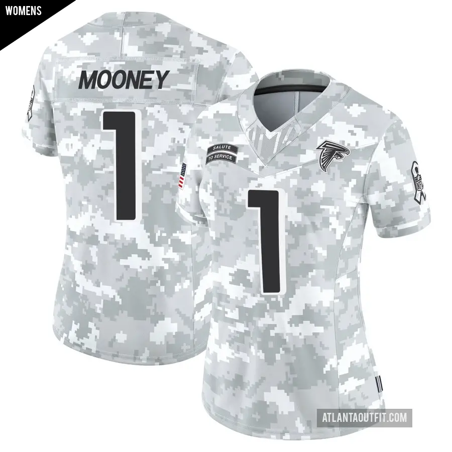 Women's Atlanta Falcons ＃1 Darnell Mooney Arctic Camo Limited 2024 Salute to Service Jersey