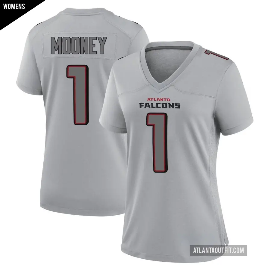 Women's Atlanta Falcons ＃1 Darnell Mooney Gray Game Atmosphere Fashion Jersey