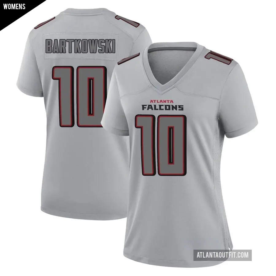 Women's Atlanta Falcons ＃10 Steve Bartkowski Gray Game Atmosphere Fashion Jersey