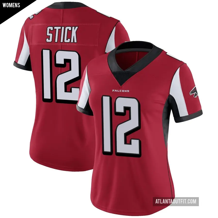 Women's Atlanta Falcons ＃12 Easton Stick Red Limited Team Color Vapor Untouchable Jersey