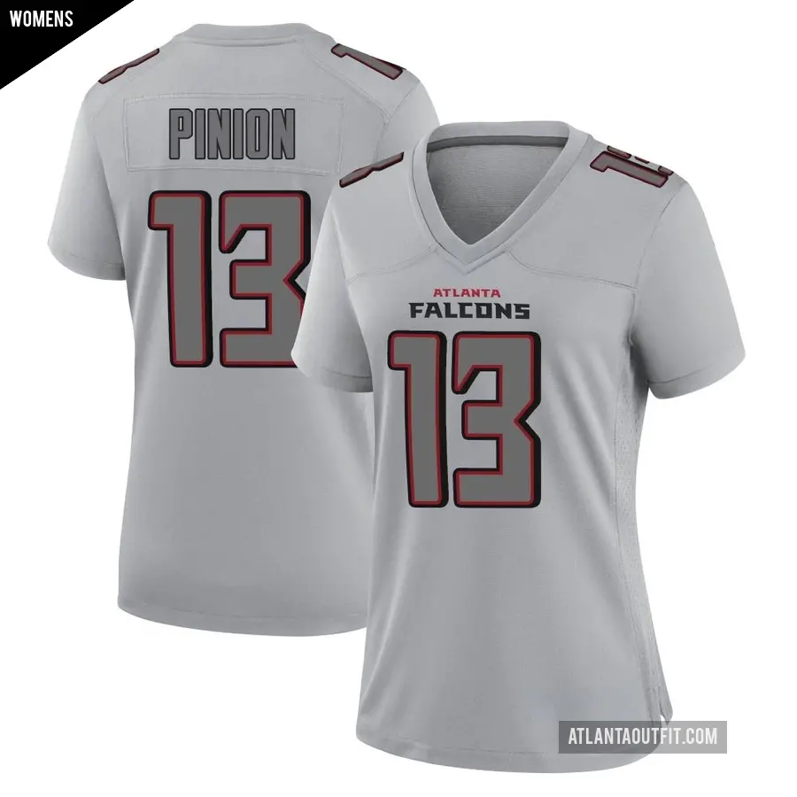Women's Atlanta Falcons ＃13 Bradley Pinion Gray Game Atmosphere Fashion Jersey