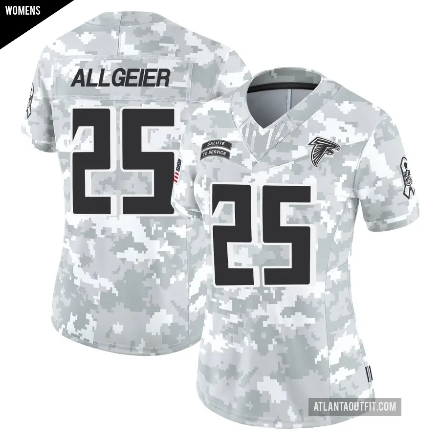 Women's Atlanta Falcons ＃25 Tyler Allgeier Arctic Camo Limited 2024 Salute to Service Jersey