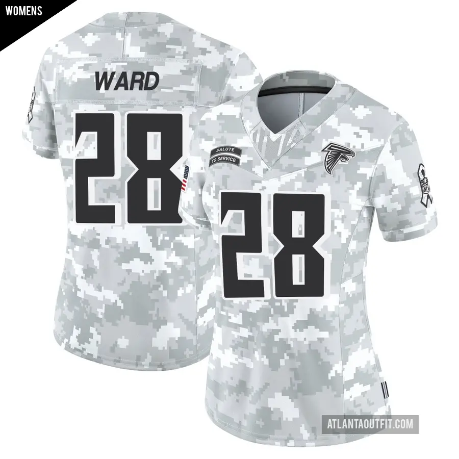 Women's Atlanta Falcons ＃28 Terron Ward Arctic Camo Limited 2024 Salute to Service Jersey