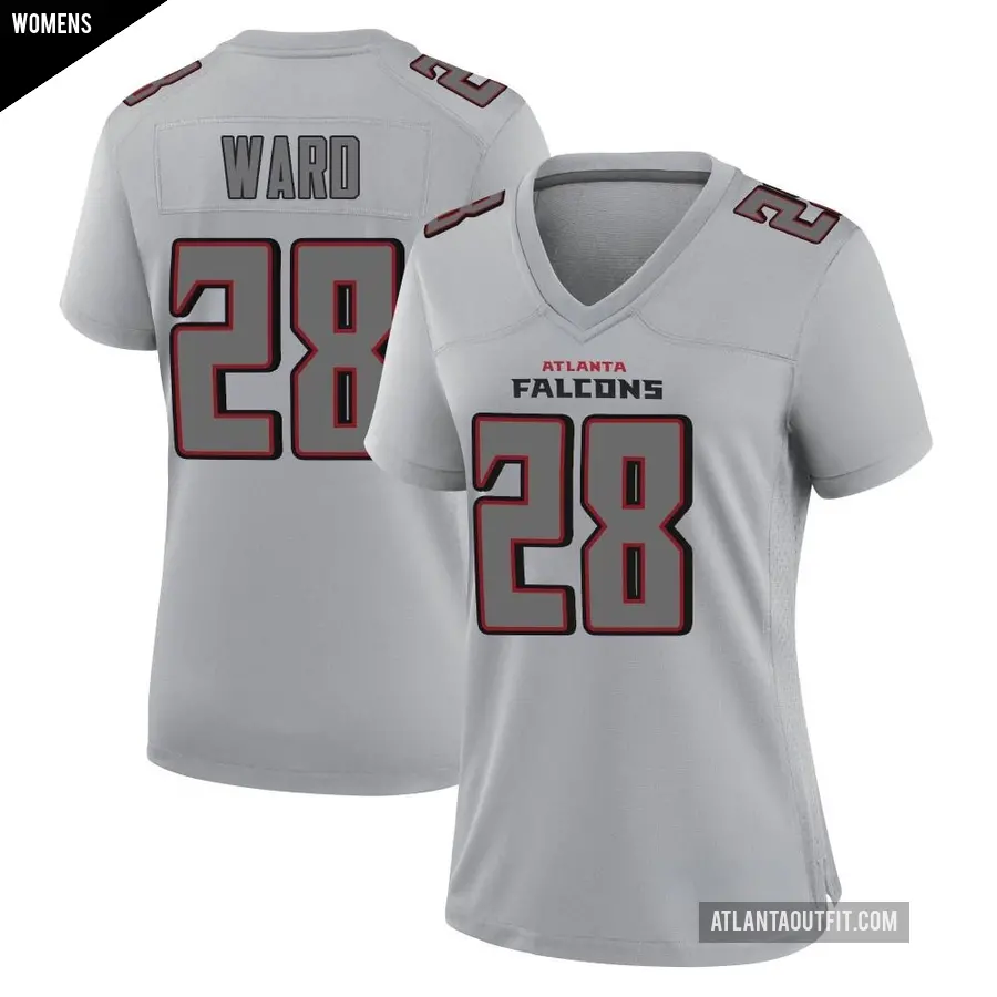 Women's Atlanta Falcons ＃28 Terron Ward Gray Game Atmosphere Fashion Jersey