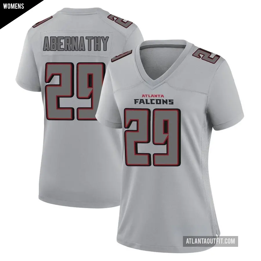 Women's Atlanta Falcons ＃29 Micah Abernathy Gray Game Atmosphere Fashion Jersey