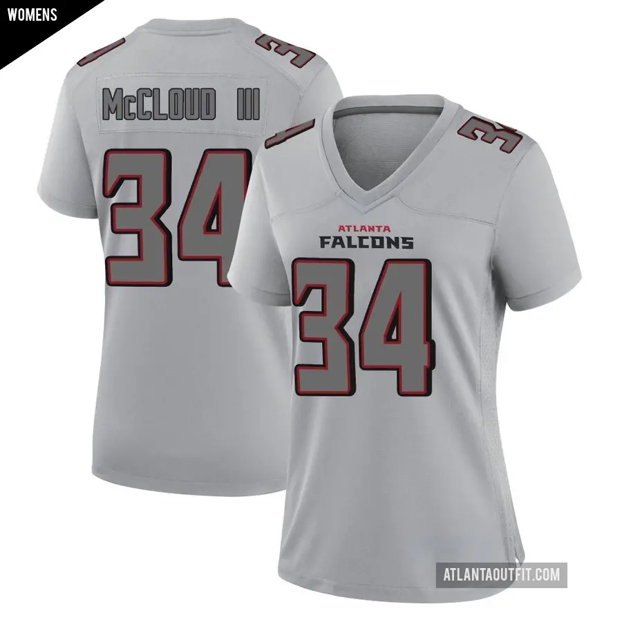 Women's Atlanta Falcons ＃34 Ray-Ray McCloud III Gray Game Atmosphere Fashion Jersey