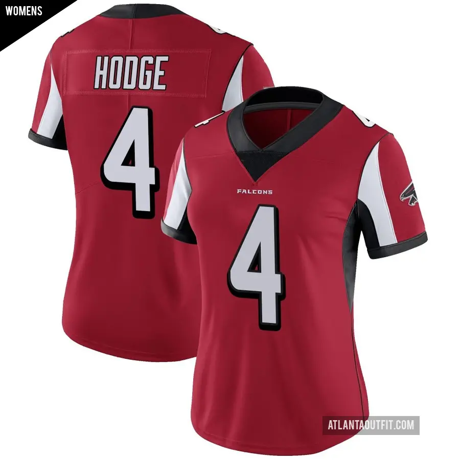 Women's Atlanta Falcons ＃4 KhaDarel Hodge Red Limited Team Color Vapor Untouchable Jersey