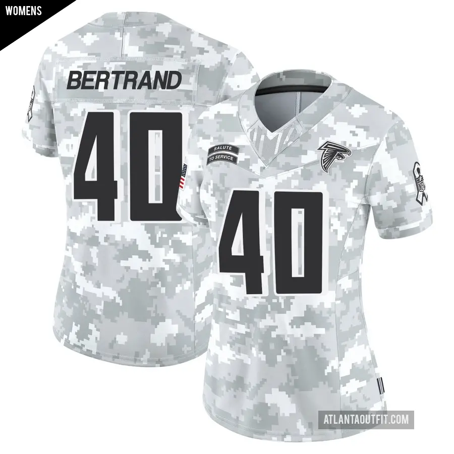 Women's Atlanta Falcons ＃40 JD Bertrand Arctic Camo Limited 2024 Salute to Service Jersey