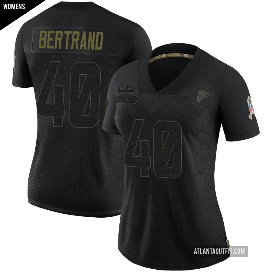 Women's Atlanta Falcons ＃40 JD Bertrand Black Limited 2020 Salute To Service Jersey