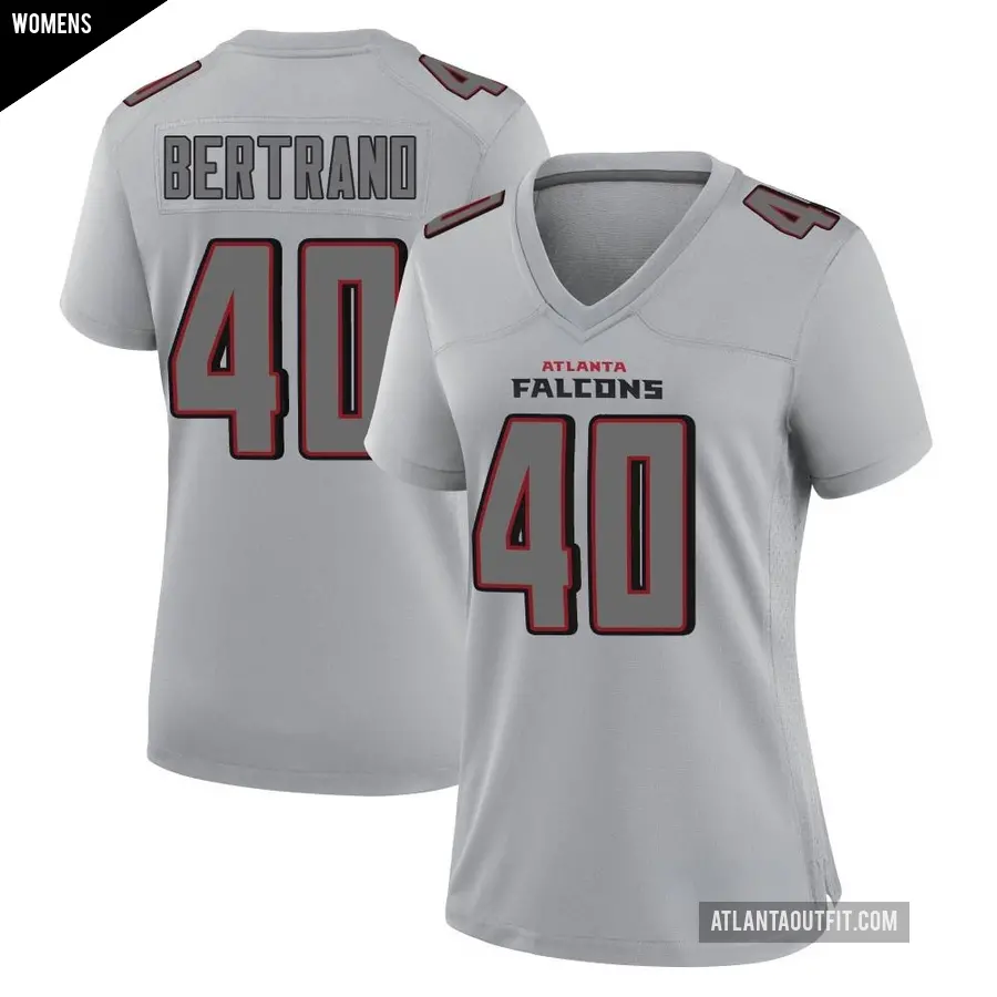 Women's Atlanta Falcons ＃40 JD Bertrand Gray Game Atmosphere Fashion Jersey