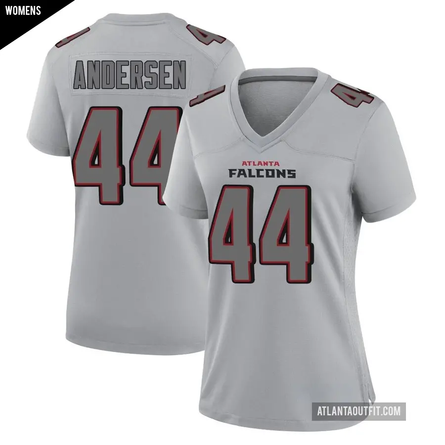 Women's Atlanta Falcons ＃44 Troy Andersen Gray Game Atmosphere Fashion Jersey