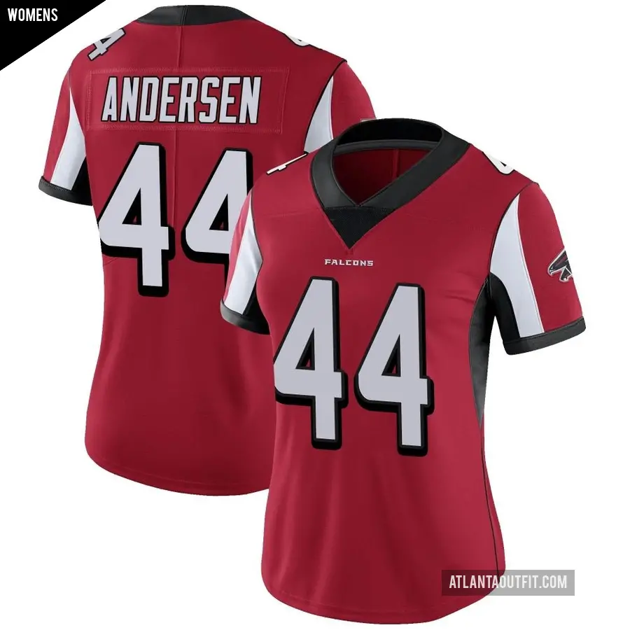 Women's Atlanta Falcons ＃44 Troy Andersen Red Limited Team Color Vapor Untouchable Jersey