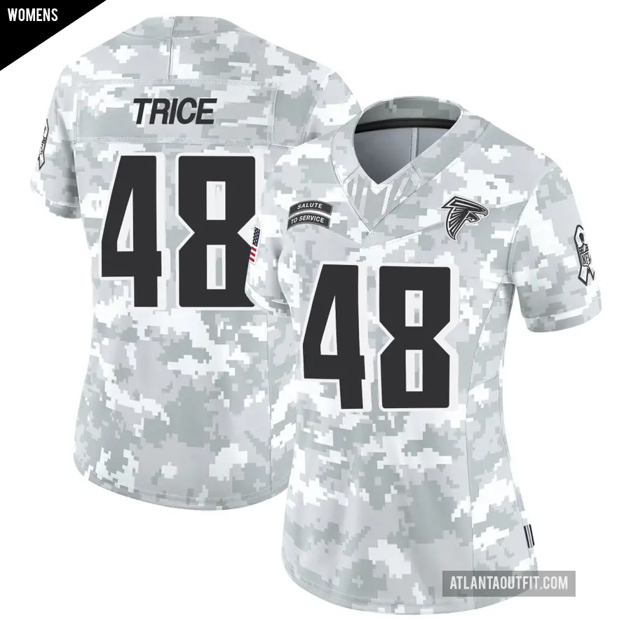 Women's Atlanta Falcons ＃48 Bralen Trice Arctic Camo Limited 2024 Salute to Service Jersey